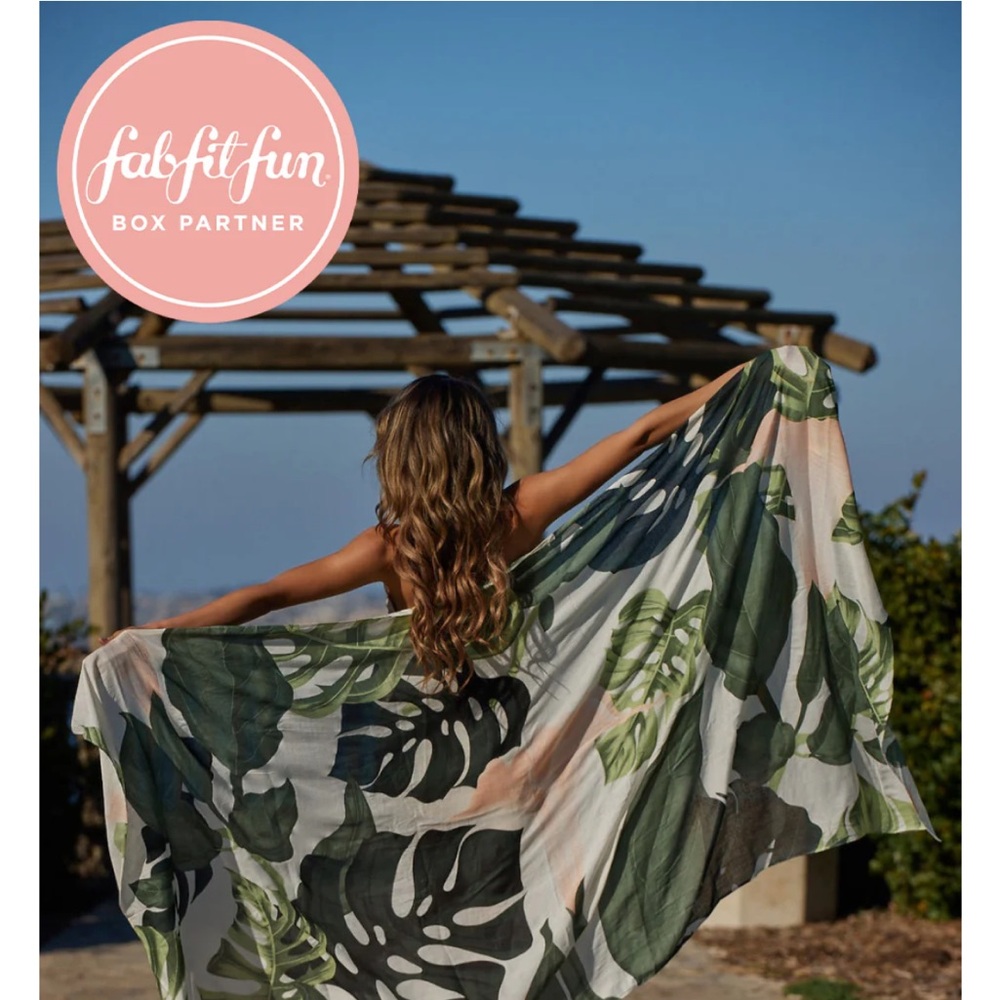 Virginia Wolf Tropical Leaf Print Multi Use Wrap